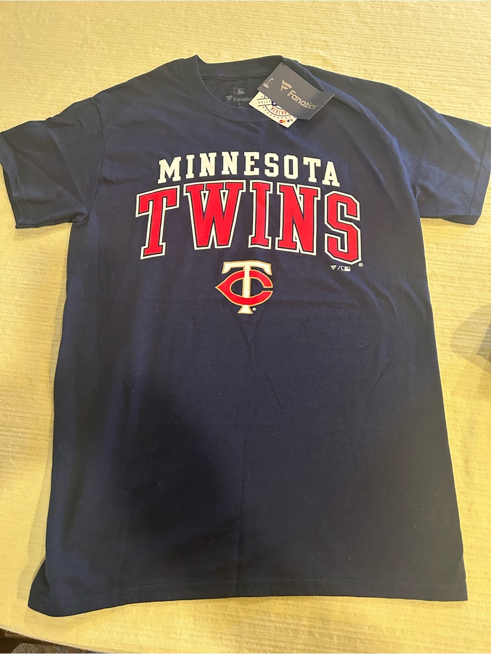 Fanatics Navy Minnesota Twins Logo Tee with Red Accents